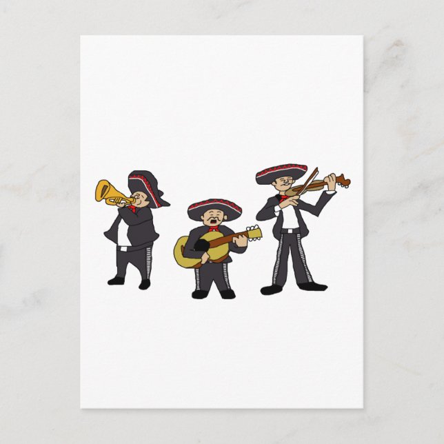 Postal Arte Personalizado musical de Mariachi Fiesta (Anverso)