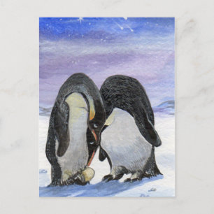 Postal Arte pingüino - Mi familia