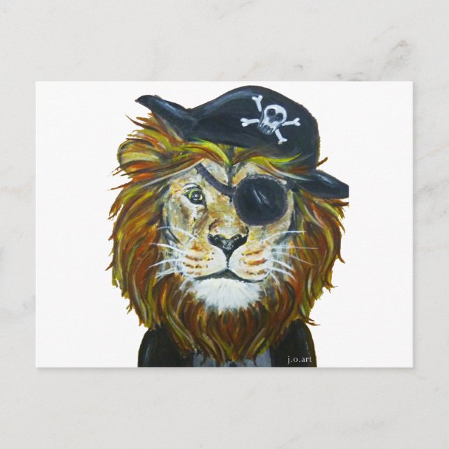 Postal Arte pirata de leones (Anverso)