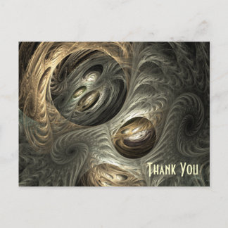 Postal Arte plateado del fractal del túnel del oro