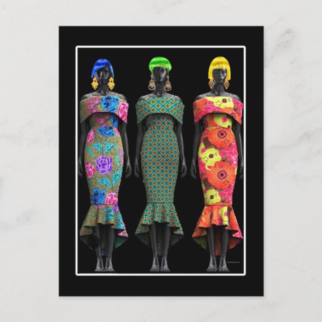 Postal Arte pop africano (Anverso)