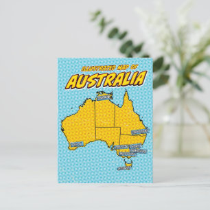 Postal Arte pop Australia ilustrada
