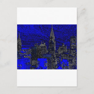 Postal Arte pop azul en Nueva York