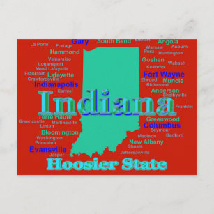 Postal Arte pop colorido del mapa del orgullo del estado