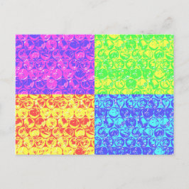 Postal Arte pop con burbujas arcoiris