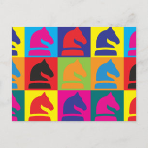 Postal Arte pop de ajedrez