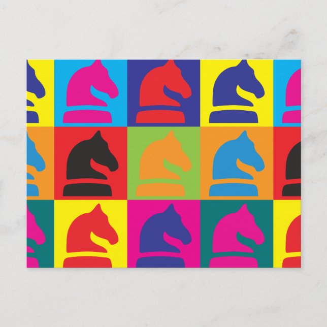 Postal Arte pop de ajedrez (Anverso)