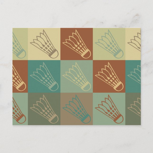 Postal Arte pop de Badminton (Anverso)