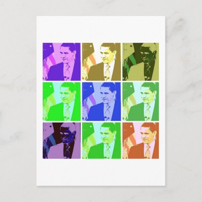 Postal Arte pop de Barack Obama (Anverso)