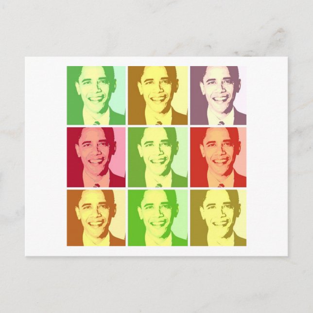 Postal Arte pop de Barack Obama (Anverso)