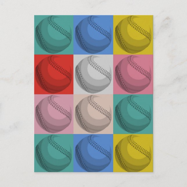 Postal Arte pop de béisbol (Anverso)