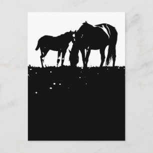 Postal Arte pop de caballos