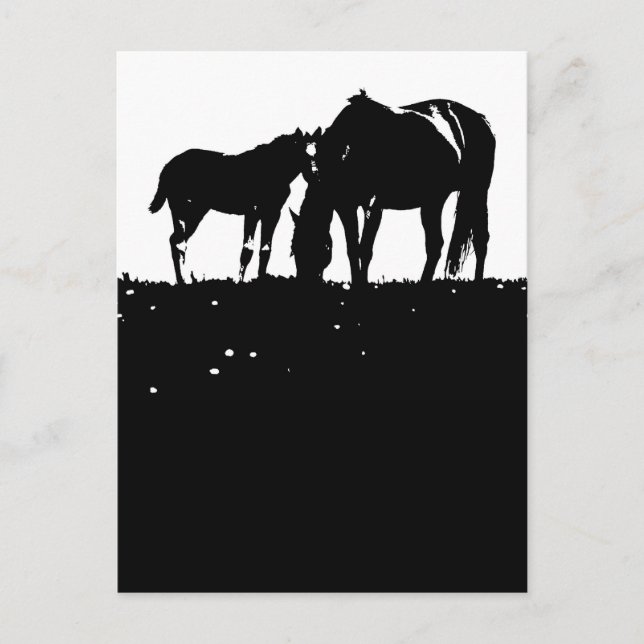 Postal Arte pop de caballos (Anverso)