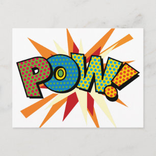 Postal Arte Pop de Cómic Retro Divertido de PCP