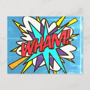 Postal Arte Pop de Cómic Retro Divertido WHAM