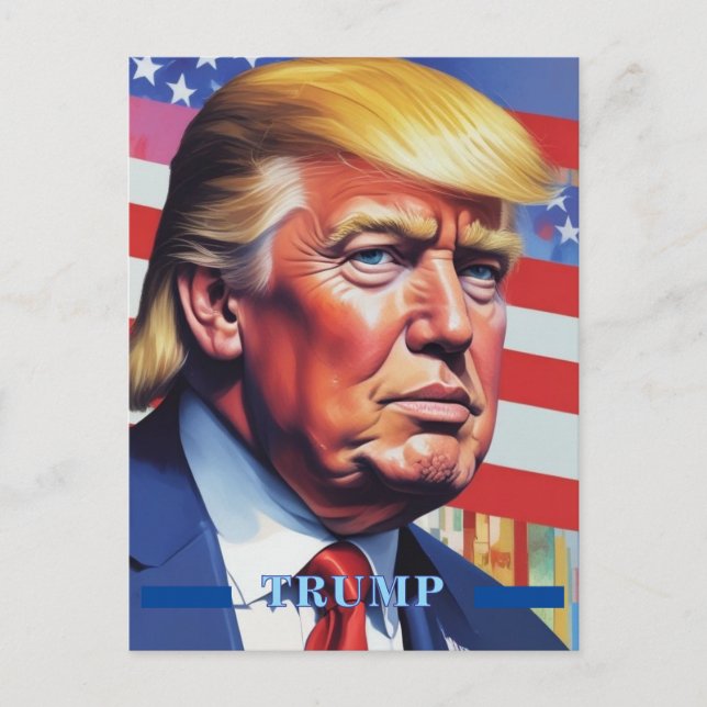 Postal Arte pop de Donald Trump (Anverso)