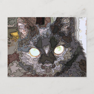 Postal Arte pop de gato negro
