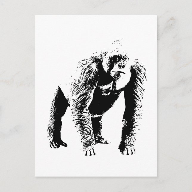 Postal Arte pop de gorila (Anverso)