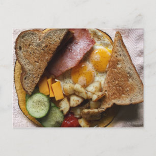 Postal Arte Pop de Jamón y Huevos el Domingo por la Mañan