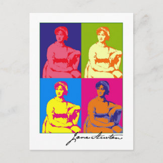 Postal Arte pop de Jane Austen