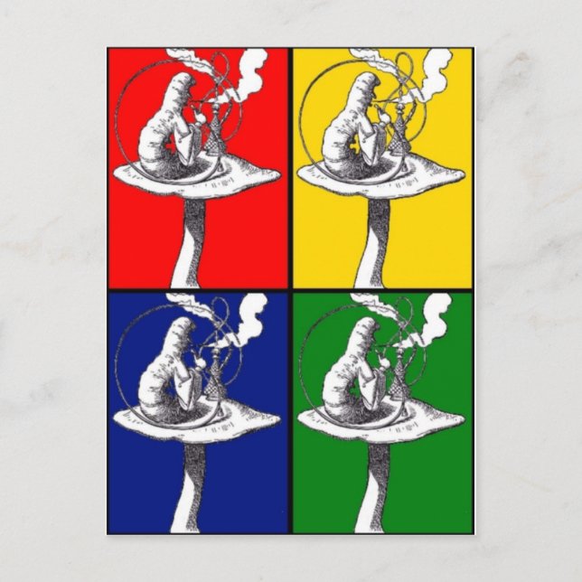 Postal Arte pop de la oruga (Anverso)