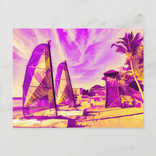 Postal Arte pop de la playa de Santa Lucía