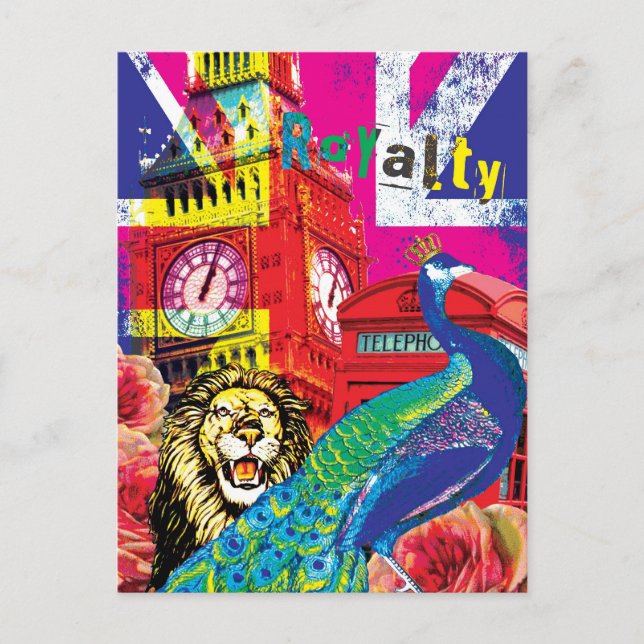 Postal Arte pop de la realeza británica (Anverso)