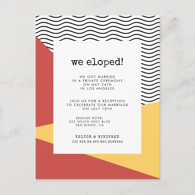 Postal Arte pop de los años 80 estilo Memphis (Anverso)