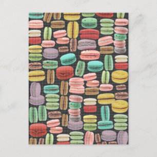 Postal Arte pop de los Macarons franceses