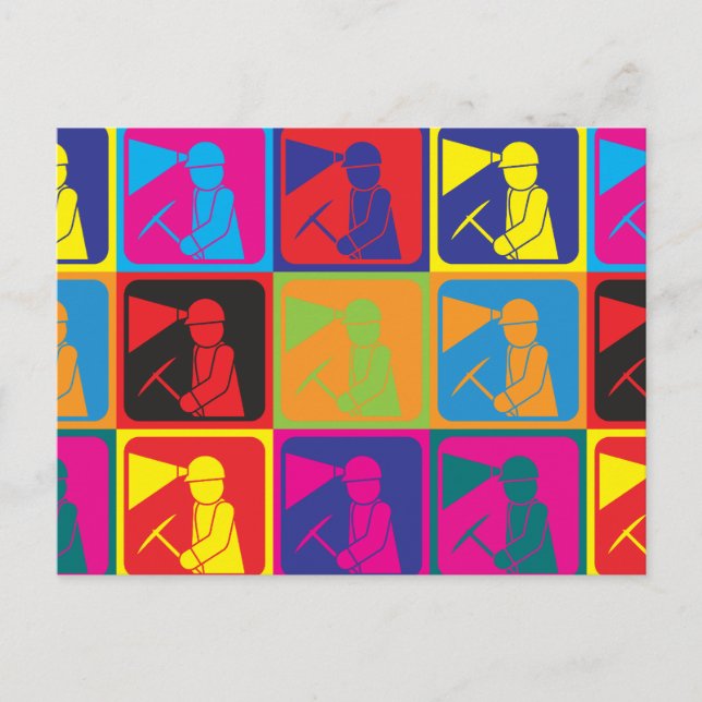 Postal Arte pop de minería (Anverso)