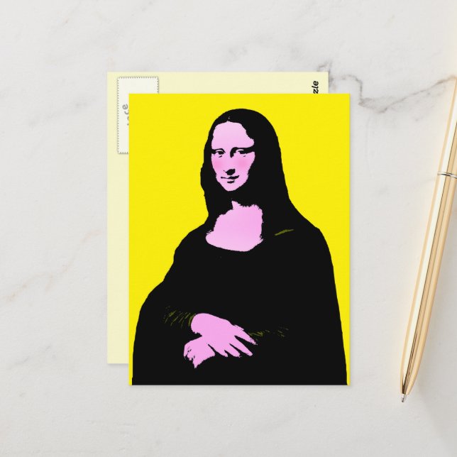 Postal Arte Pop de Mona Lisa  (Anverso/Reverso In Situ)