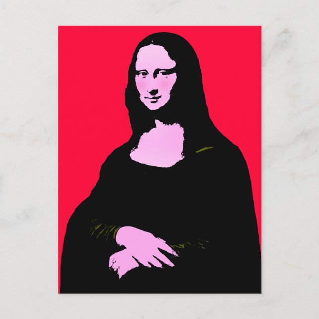 Postal Arte pop de Mona Lisa (Anverso)