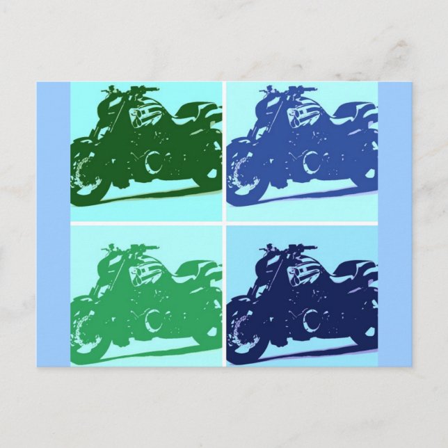 Postal Arte pop de motocicleta (Anverso)