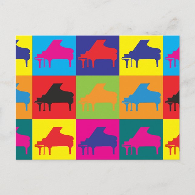 Postal Arte pop de piano (Anverso)