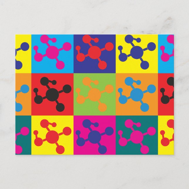 Postal Arte pop de química de polímeros (Anverso)