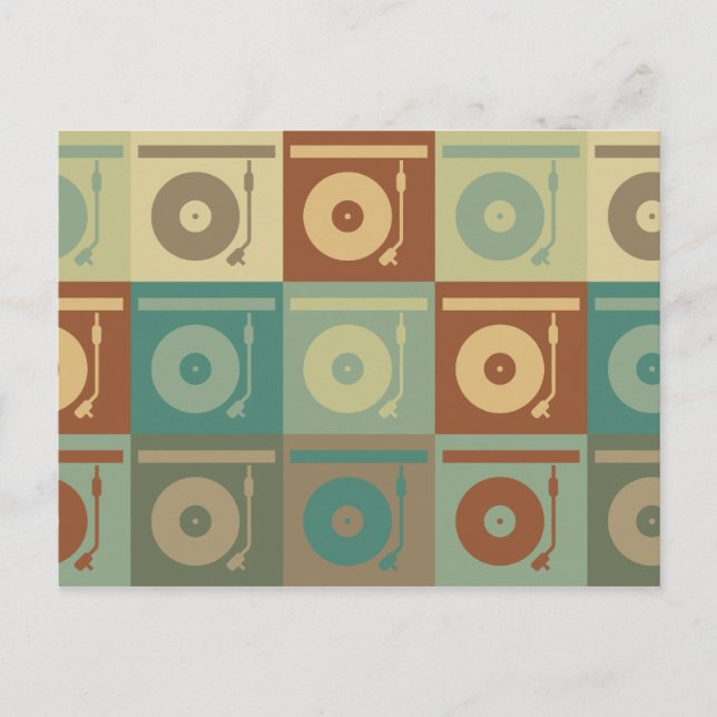 Postal Arte pop de registros (Anverso)