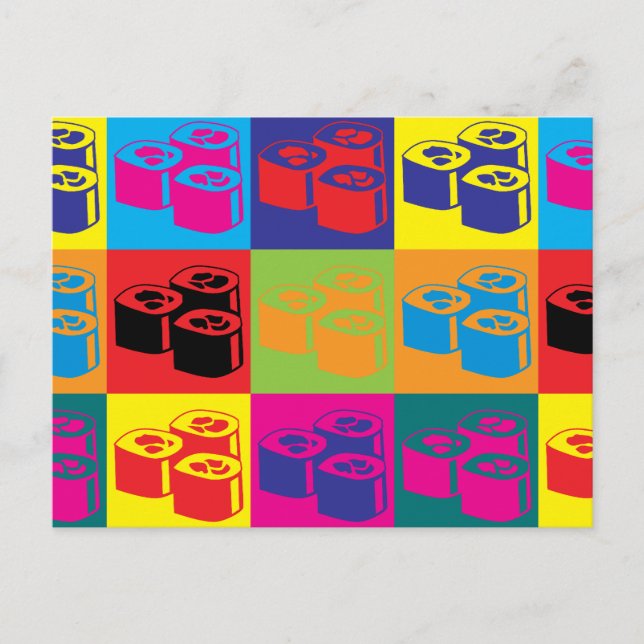 Postal Arte pop de sushi (Anverso)