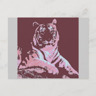 Postal Arte pop de tigres