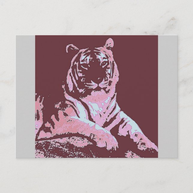 Postal Arte pop de tigres (Anverso)