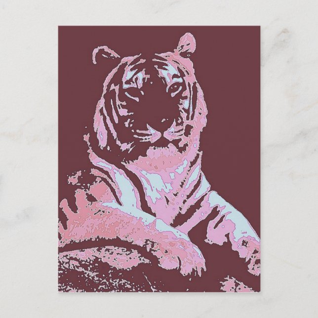 Postal Arte pop de tigres (Anverso)