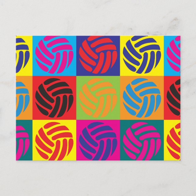 Postal Arte pop de voleibol (Anverso)