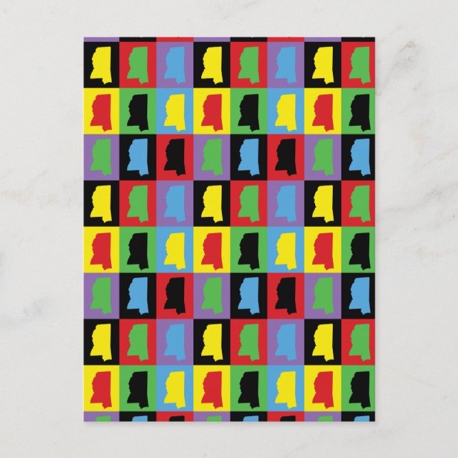 Postal Arte pop del patrón Misisipi (Anverso)