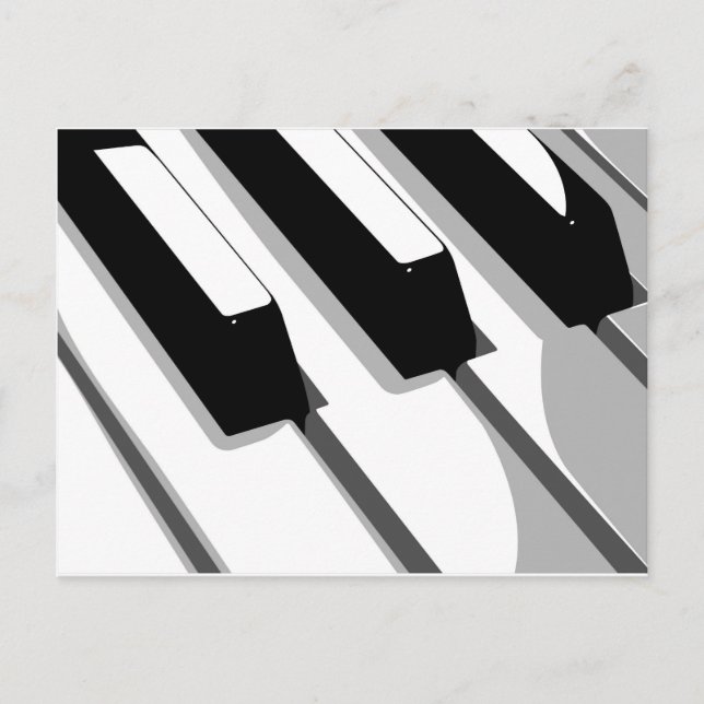 Postal Arte pop del teclado del piano (Anverso)