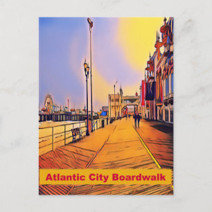 Postal Arte pop en la playa de Atlantic City
