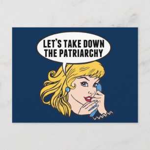 Postal Arte Pop Feminista Retro Divertido Anti Patriarcad