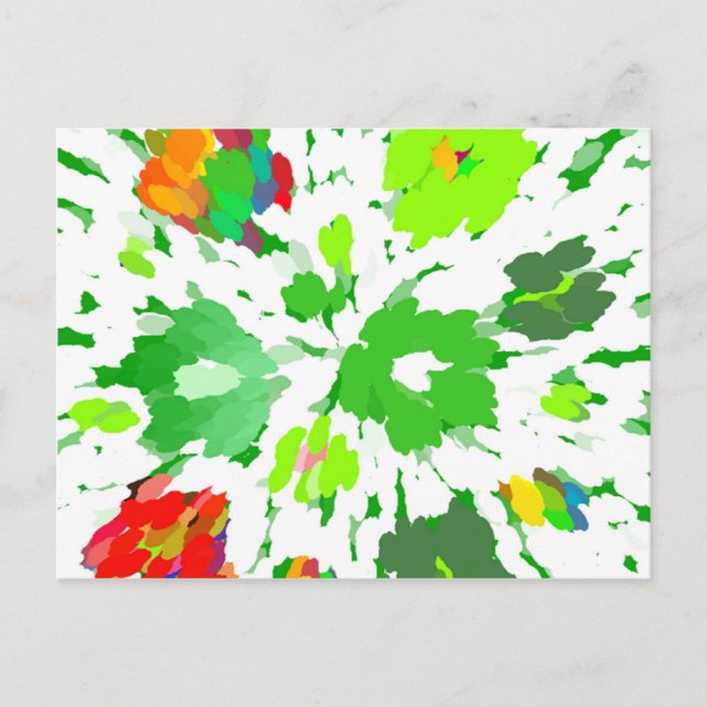 Postal Arte pop floral acuarela (Anverso)