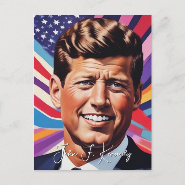 Postal Arte Pop Jack JFK John F. Kennedy (Anverso)