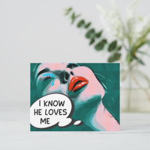 Postal Arte Pop Me Ama Arte Mixto