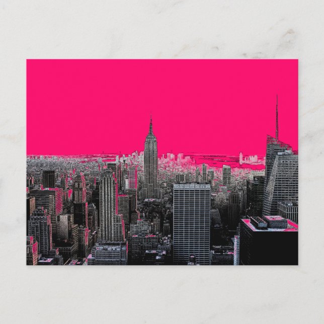 Postal Arte pop rojo en Nueva York (Anverso)