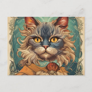 Postal Arte pop vintage Louis Wain estilo retro